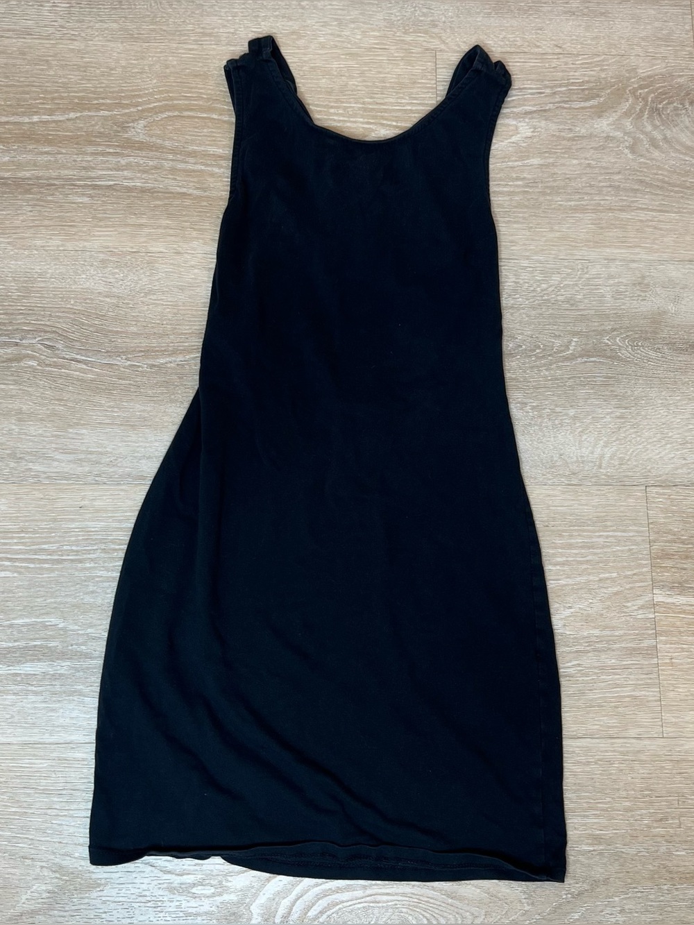 Audrey, Criss Cross Back Tank Dress, Solid Black, Women’s S/M
